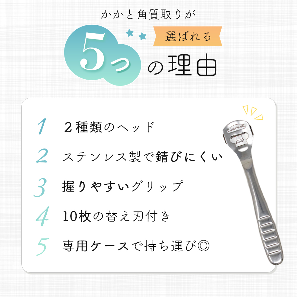 かかと 角質ケア かかとやすり 角質除去 かかと削り ケース付き