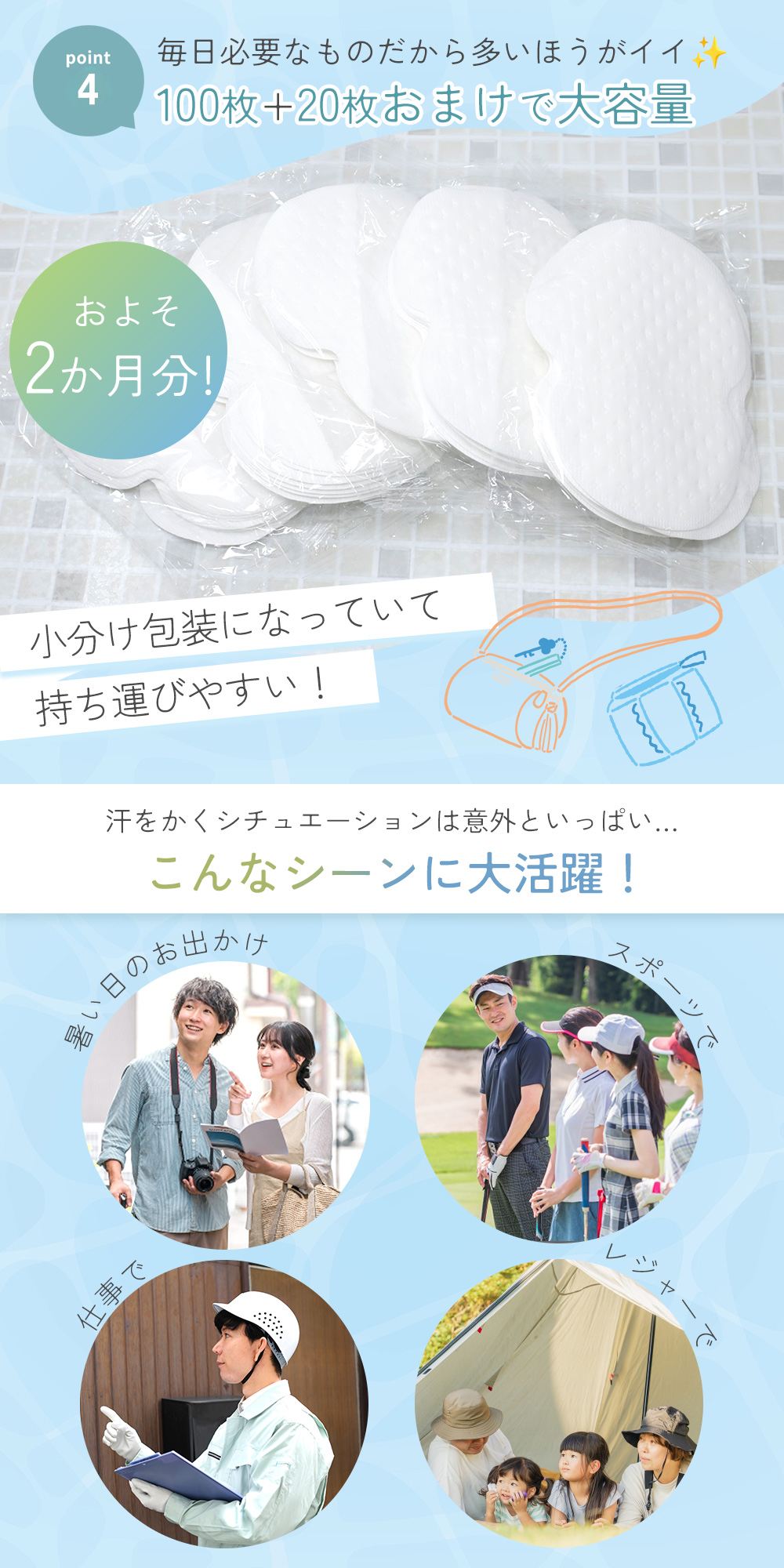 発汗パラフィンシード　200枚 汗脇パッド 100枚＋20枚 脇汗パッド 超薄型 メンズ レディース