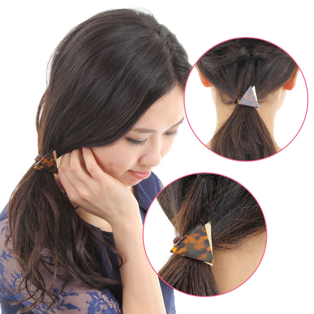 mitas ヘアゴム おしゃれ 三角 べっ甲風 髪飾り ヘア