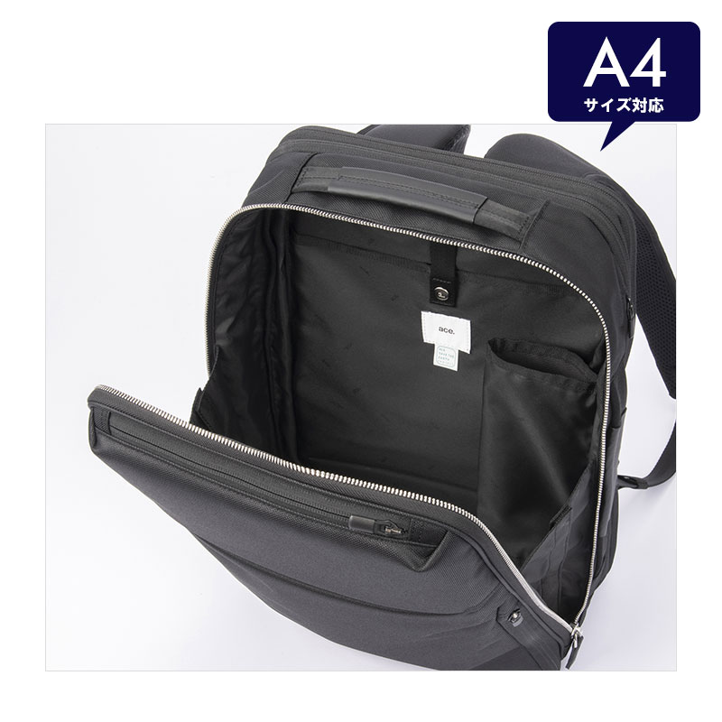 極美品　ace.GENE ガジェタブル ビジネスリュック A4 PC収納 黒 ace. GENE LABEL エースジーン ACEGENE ビジネスリュック A4 PC収納