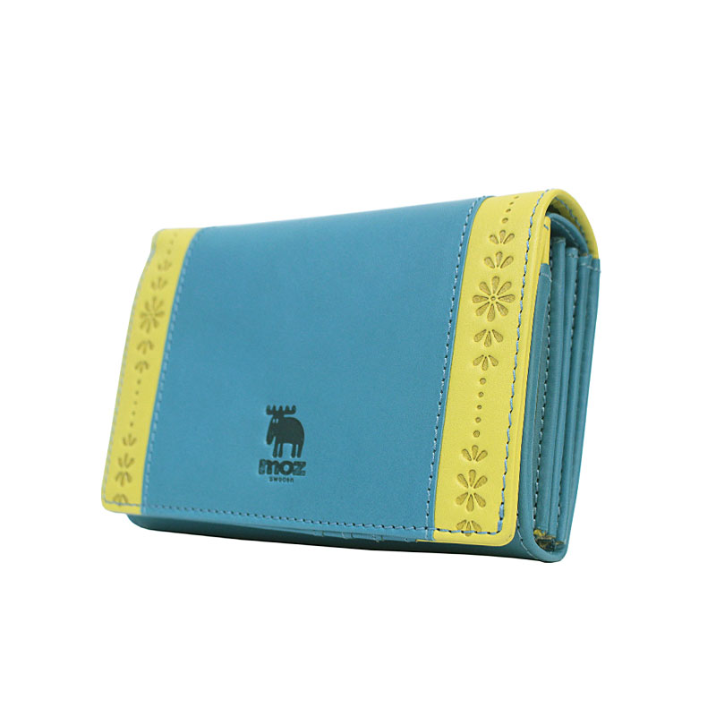 moz（モズ） MOZ moz 2つ折り財布 Flower フラワー 86065 ヘラジカ 北欧 ヌメ調レザー ナチュラル カラフル パステル ...