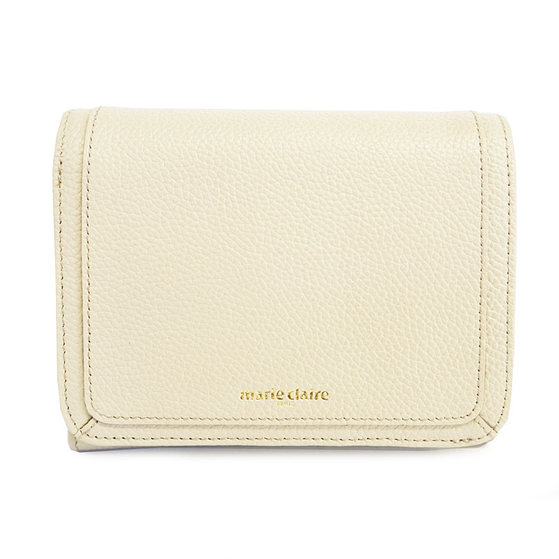 marie claire マリクレール ボタン留めかぶせ2つ折り財布 88649