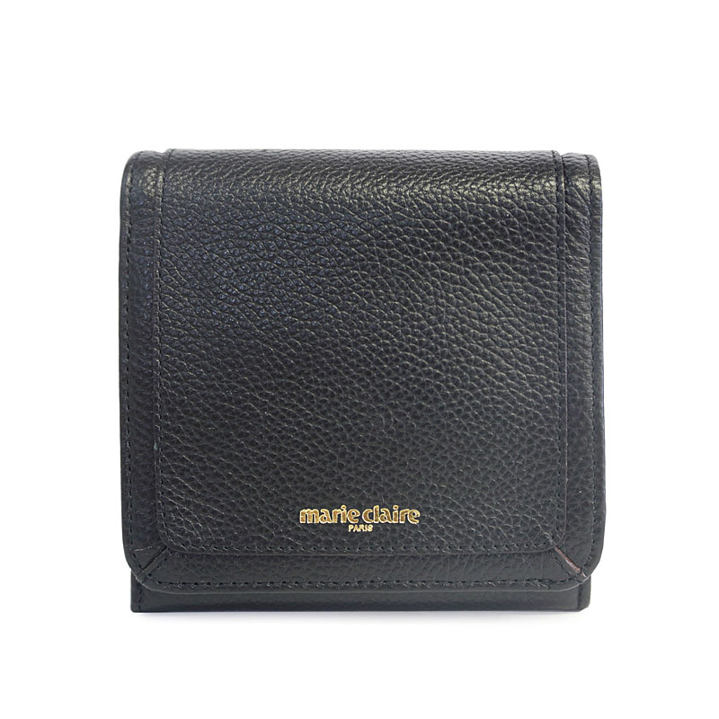 marie claire マリクレール ボタン留めかぶせ2つ折り財布 88663