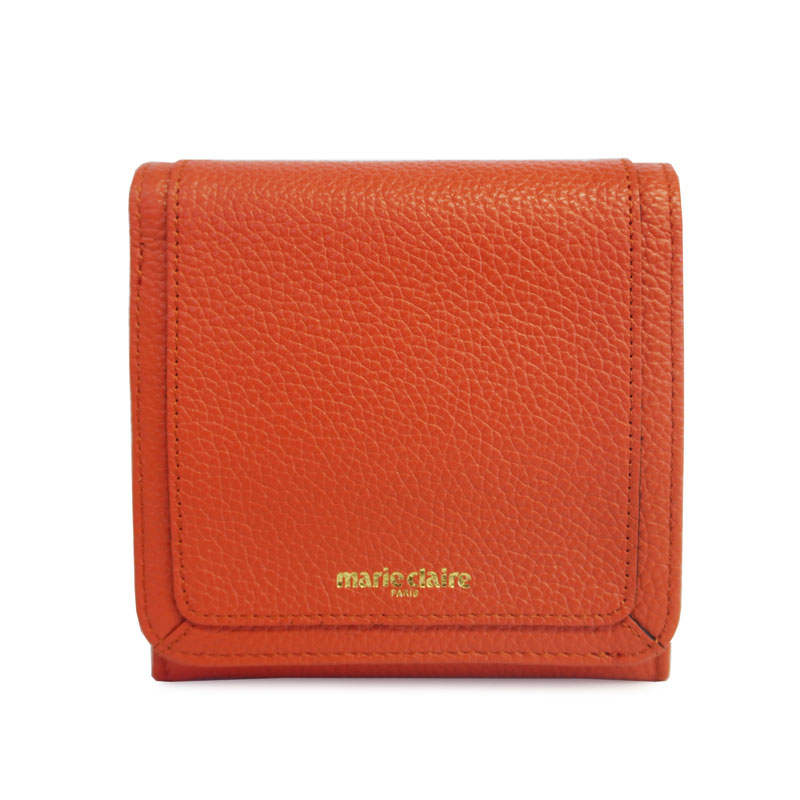 marie claire マリクレール ボタン留めかぶせ2つ折り財布 88663