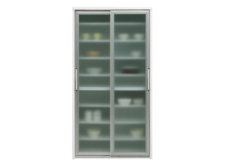 シルバー レンジボード ガラス扉付き 4798-15255】 食器棚 レンジボード レンジ台 幅120 幅140