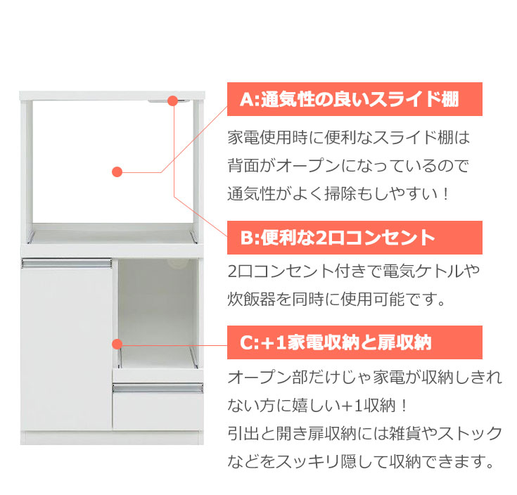 キッチンボード コンパクト 幅60 レンジ台 レンジボード レンジラック