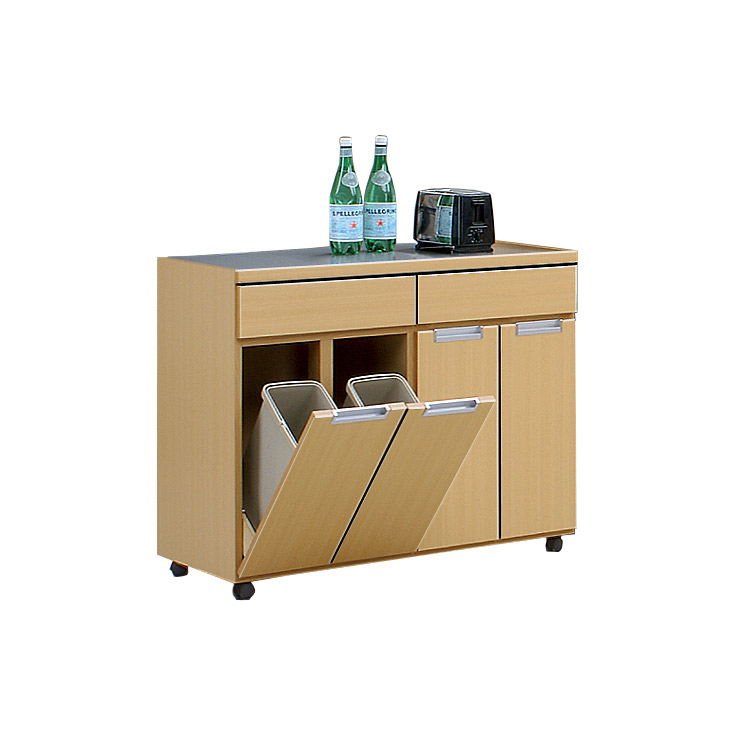 ゴミ箱 隠す収納 キッチンカウンター 4分別 キャスター付き ステンレス