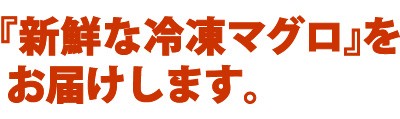 新鮮な冷凍マグロをお届け