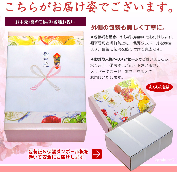 お中元プレミアム高糖桃のお届け姿・梱包イメージ