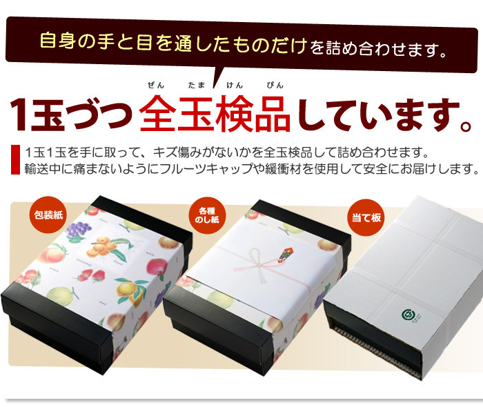 りんご全玉検品して箱詰め発送