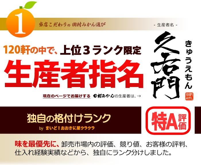 田村みかん1_生産者指名買い【特A】評価