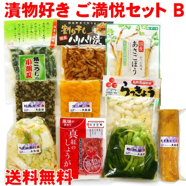 母の日 ギフト 漬物好き ご満悦セット B 【クール便】 漬物 つけもの 詰め合わせ 送料無料 ギフト セット 進物 大森屋 プレゼント