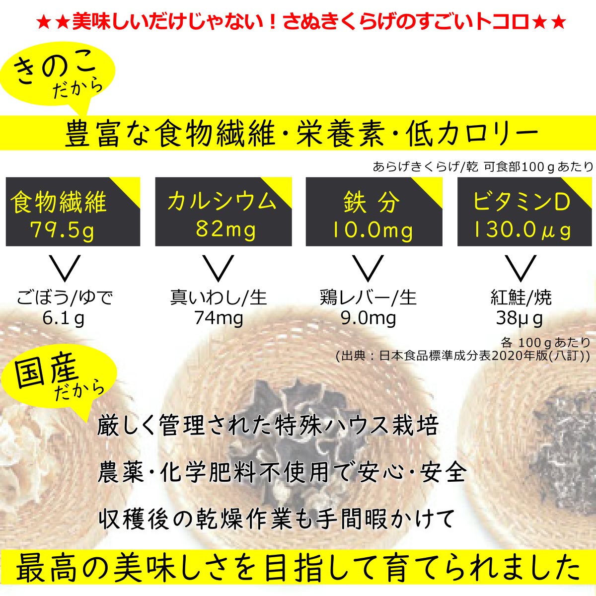 こだわり 子持ちきくらげ  ( 香川県産 きくらげ 佃煮 さぬきくらげ ) 120g 袋入り 送料無料 メール便｜oomoriya｜05