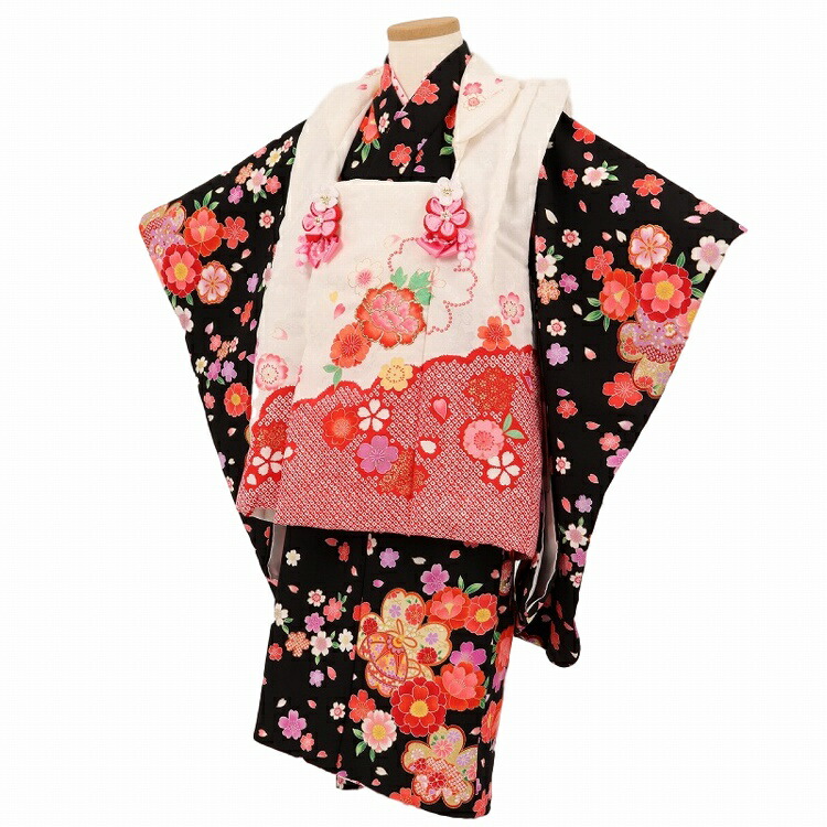 753 七五三 着物 3歳 レトロ レンタル 女 着物レンタル 被布 被布
