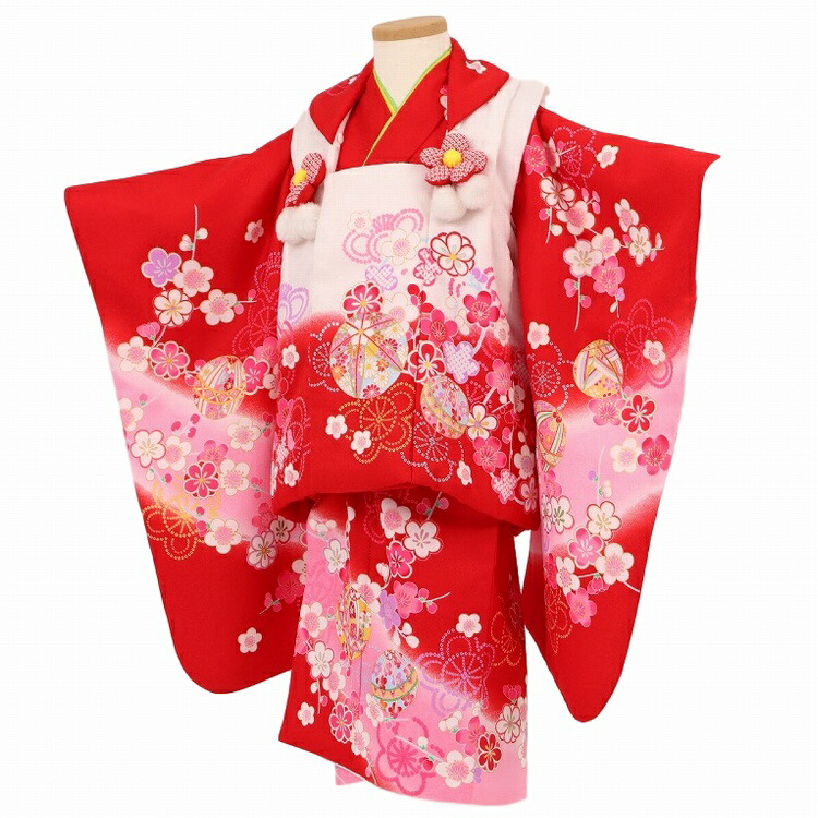 チュール 被布 エプロン 七五三 紅白 女の子 レトロ 着物 フリル 赤 白