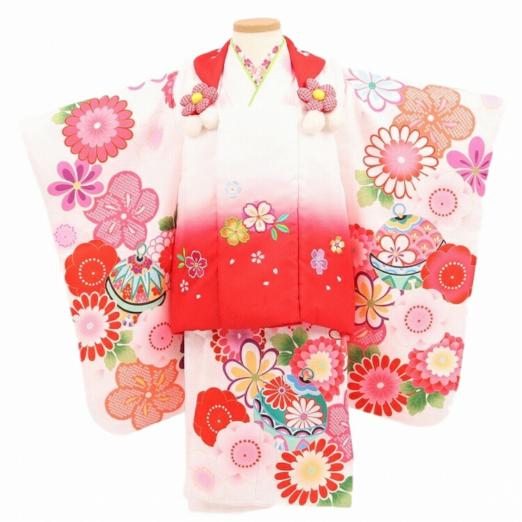 753 七五三 着物 3歳 レトロ レンタル 女 着物レンタル 被布 被布