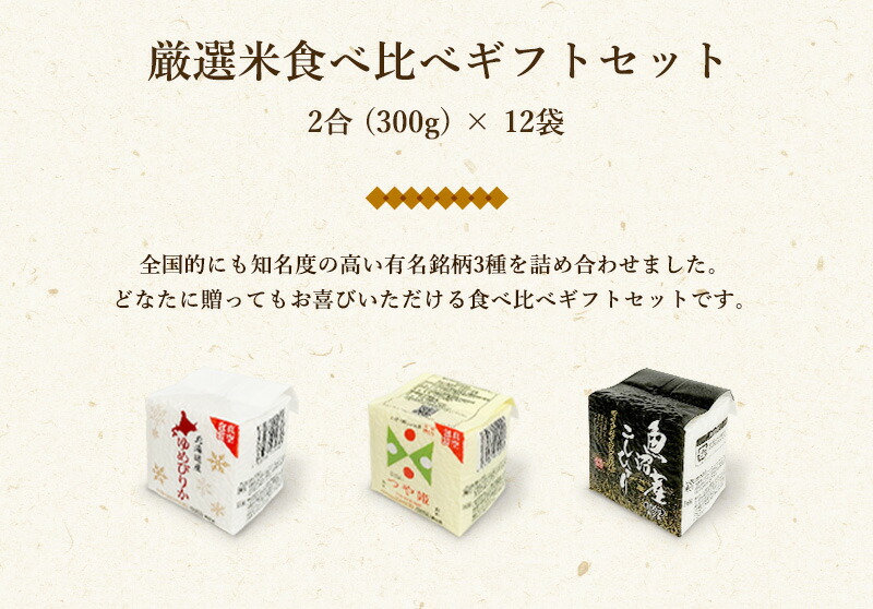 食べ比べギフトセット 厳選米12種