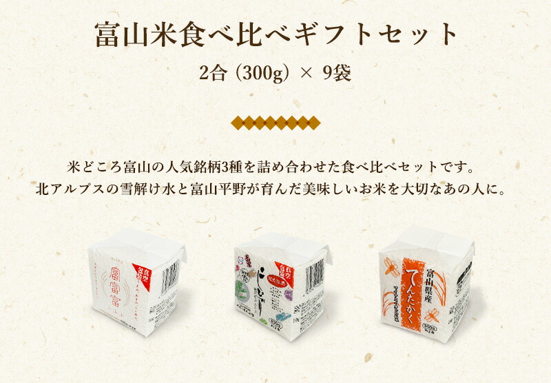 食べ比べギフトセット富山米9種
