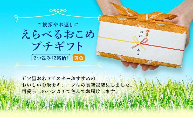 選べるプチギフト 2つ包み（2銘柄） 黄色