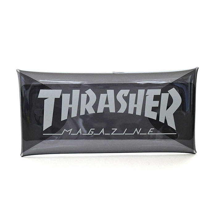 THRASHER スラッシャー PVC クリア クリアペンケース ペンケース 筆箱 筆記用具 クリアケース 透明 ユニセックス 男女兼用 ペン パープル