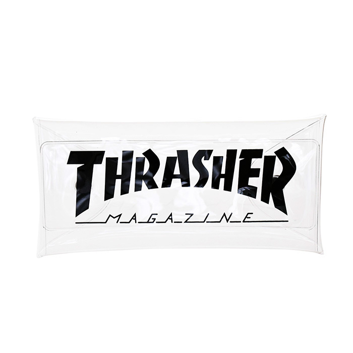 THRASHER スラッシャー PVC クリア クリアペンケース ペンケース 筆箱 筆記用具 クリアケース 透明 ユニセックス 男女兼用 ペン パープル