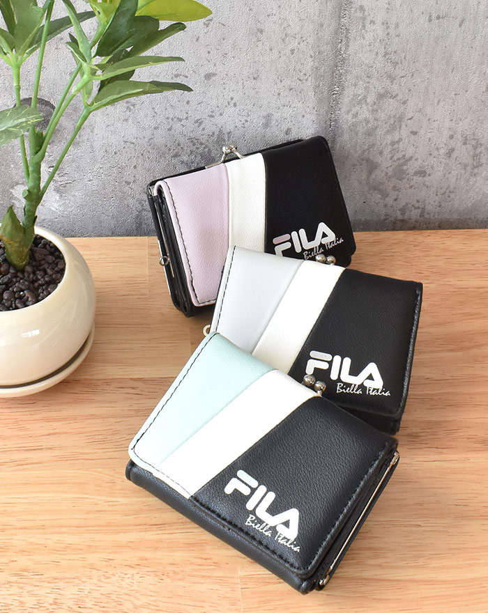 FILA　コンパクト　三つ折財布　デニム素材