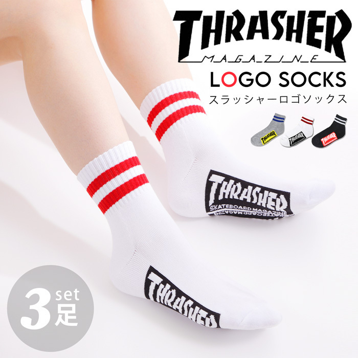 ソックス 靴下 スラッシャー THRASHER 3足セット レディース