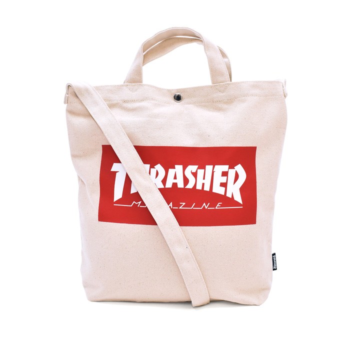 THRASHER 2way ショルダーバッグ スラッシャー ショルダー トートバッグ エコ SHOULDER カジュアル メンズ ユニセックス  斜めがけ 斜め掛け THR-133