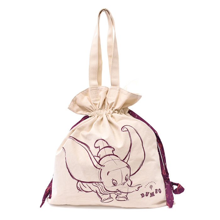 DISNEY ディズニー トートバッグ 巾着バッグ 鞄 トート totebag ティンカーベル ダンボ アリス ふしぎの国のアリス disney  お洒落 かわいい 巾着 リボン