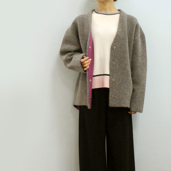 Cynical（シニカル） 30%OFF CYNICAL 95006 配色 ニット コート : Open