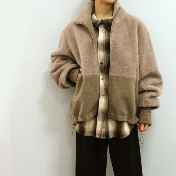 【美品】 CYNICAL シニカル 異素材 フード ボアジャケット ジップ　軽量 cy-618.jpg