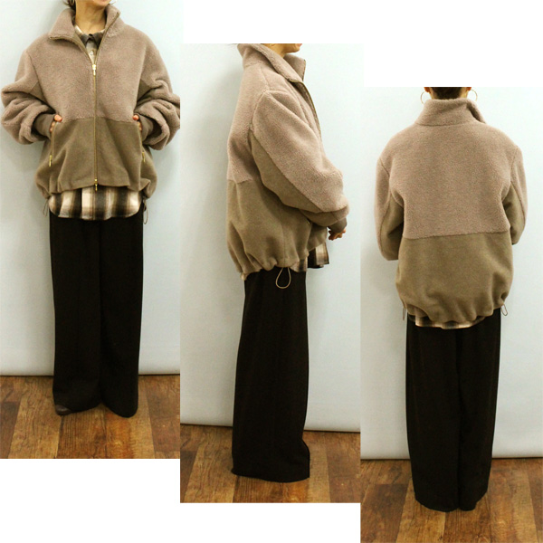 【美品】 CYNICAL シニカル 異素材 フード ボアジャケット ジップ　軽量 Cynical（シニカル） 30%OFF CYNICAL 94007 切替 ボア スタンドカラー