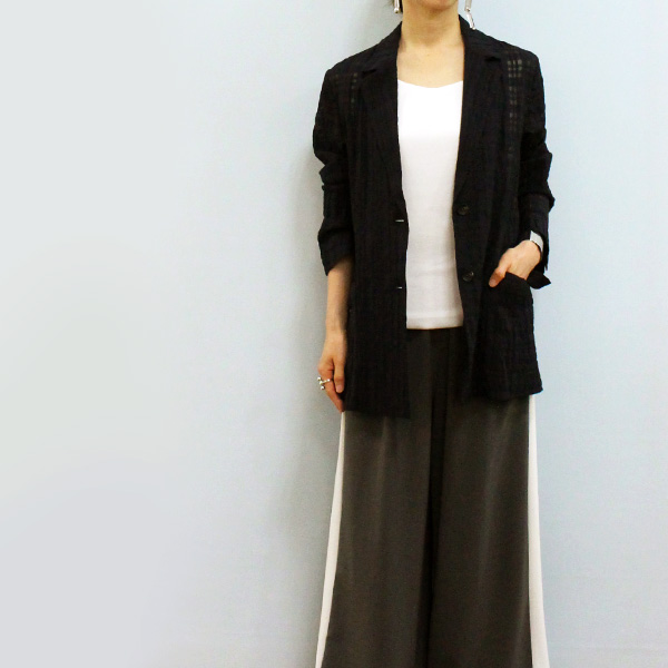 ✨今季人気 新品タグ付 Dignite Collier シアーチェックパンツ 黒 Dignite collier（ディニテコリエ） 50%OFF Dignite collier ディニテ