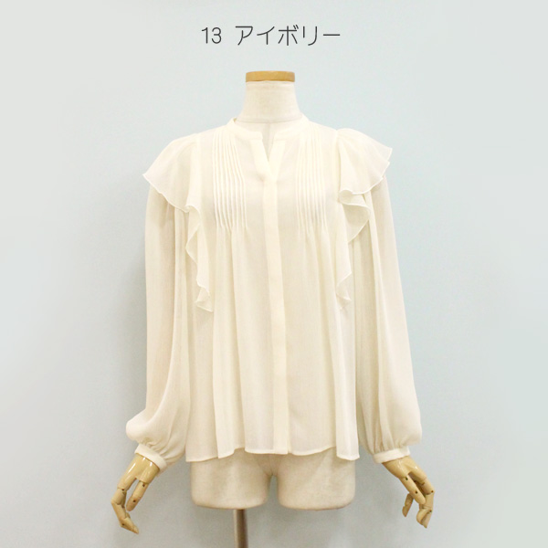 PASSIONE 楊柳スキッパーブラウス　ホワイト 30%OFF PASSIONE パシオーネ 616965 楊柳 フリル ブラウスの説明