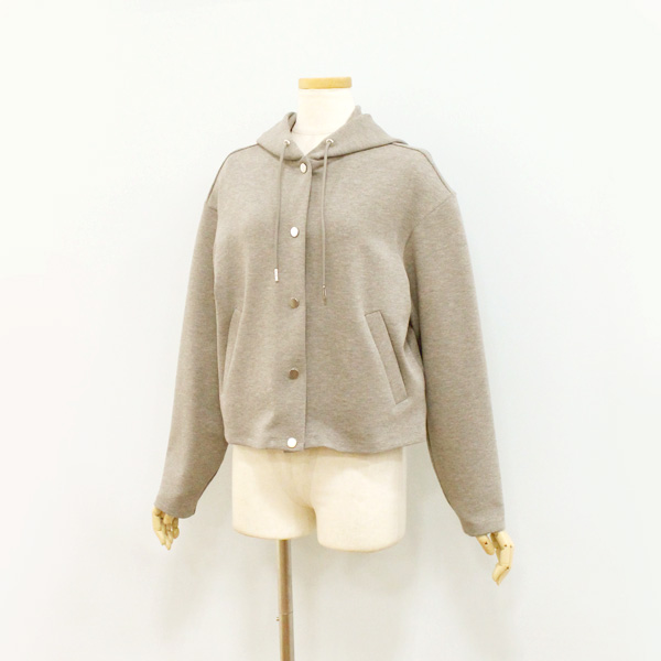 今季セオリーフード付きカーディガンSサイズ　アイボリー　knit double theory（セオリー） 6104009 ダブル ニット フード ジャケット : Open