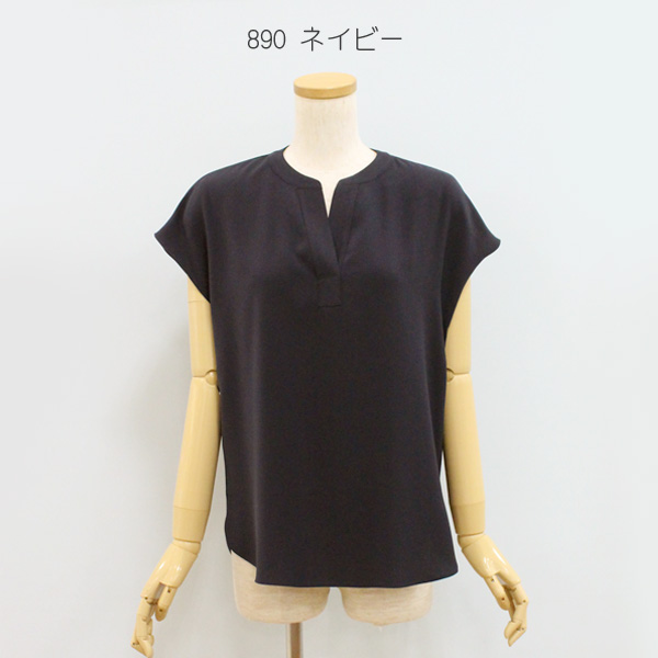 ☆ 美品theory 23SS スキッパーブラウス　アイボリー　Sサイズ theory（セオリー） 6208216 スキッパー ネック プルオーバー ブラウス