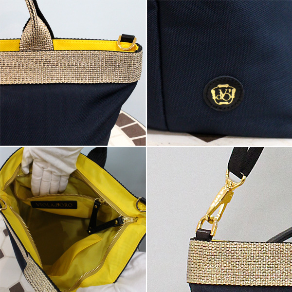 VIOLAd'ORO（ヴィオラドーロ） V-2037 2WAY ナイロン トート : Open