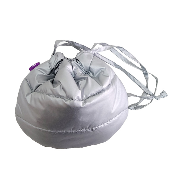 ザスリー the3 無地 撥水 もこもこ中綿バッグ 巾着バッグ ふわふわ