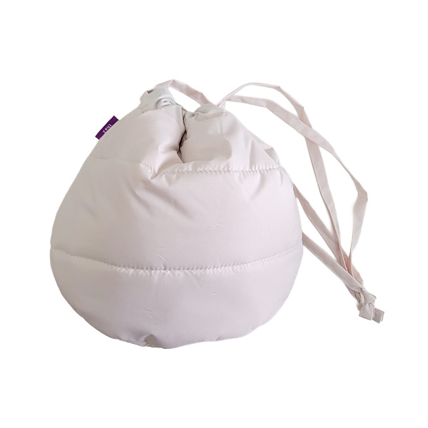 ザスリー the3 無地 撥水 もこもこ中綿バッグ 巾着バッグ ふわふわ