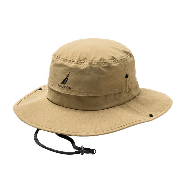 NAUTICA ノーティカ バケット ハット BUCKET HAT 帽子 メンズ レディース ユニセックス ストリート ノーチカ ギフト ナイロン バケハ ロゴ ベージュ ブラック | NAUTICA | 01