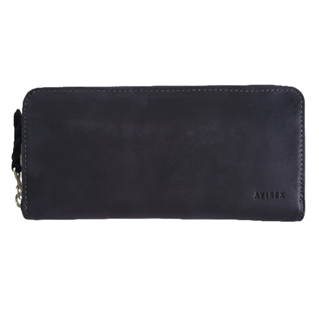 専用★新品★AVIREX 長財布 ブラック レザー AVIREX（アヴィレックス） 長財布 長め 財布 ラウンドファスナー