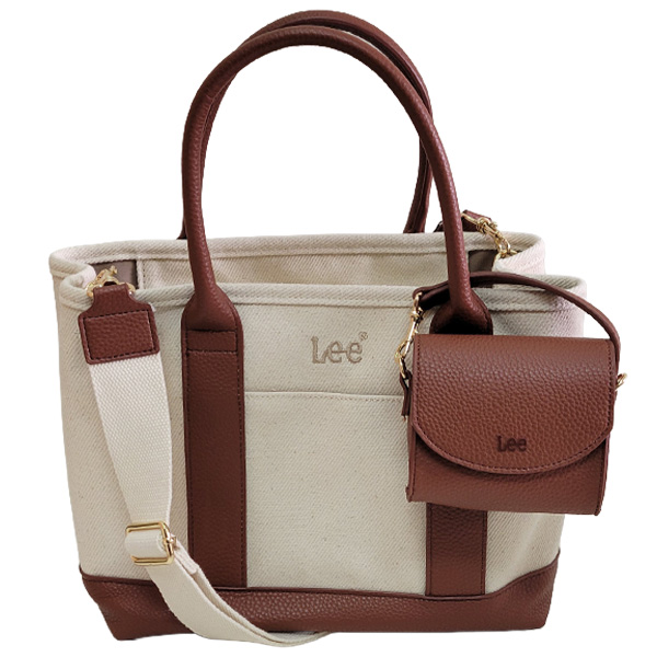 Lee（リー） 2WAY トートバッグ ポーチ付き ミニバッグ付き レディース