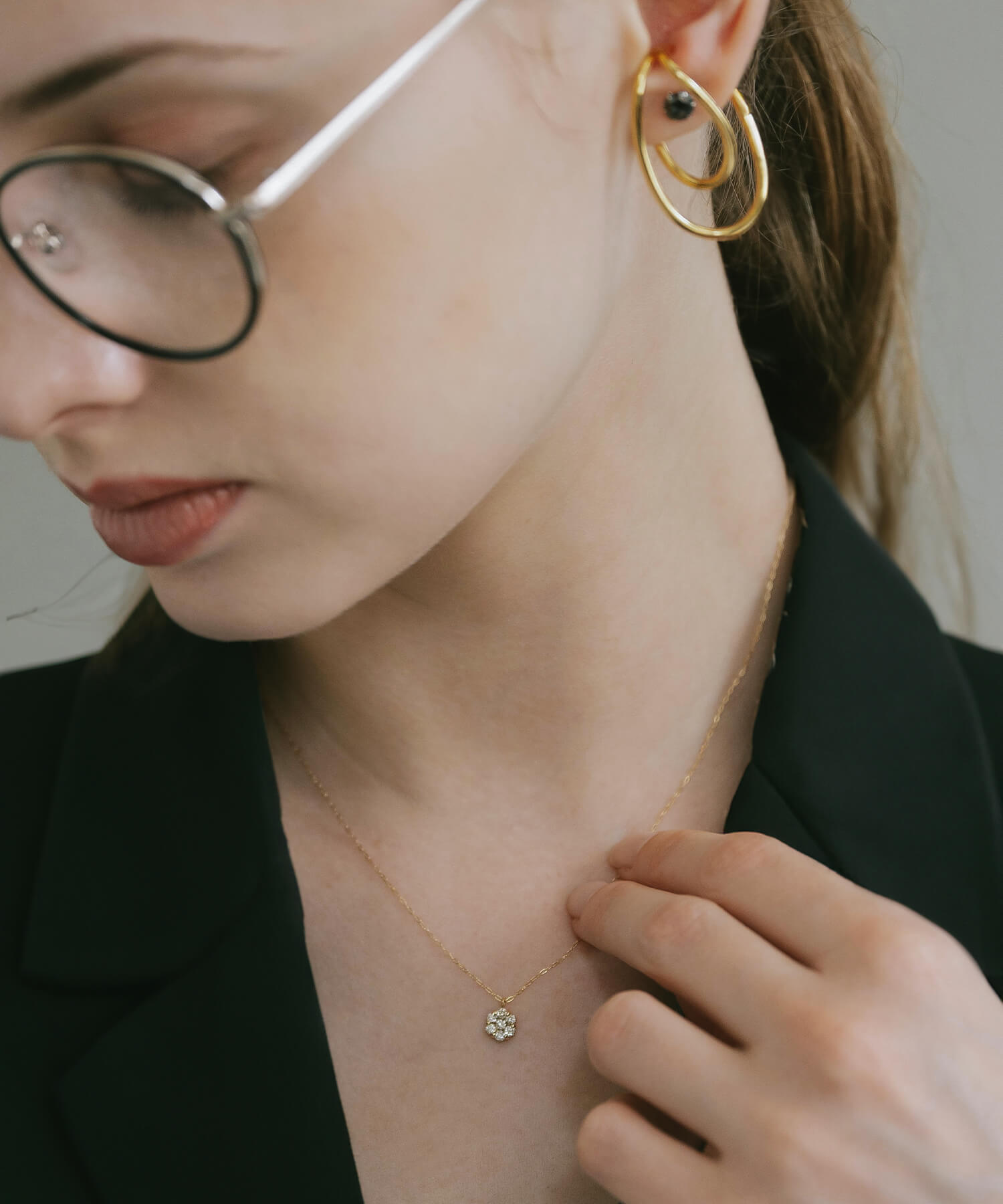 爆買 ダイヤ 18k チェーン ネックレス レディース 金属アレルギー 【asteri-merope アステリ・メロぺ】 ダイヤモンド k18 ネックレス 18金 クリスマス ギの画像