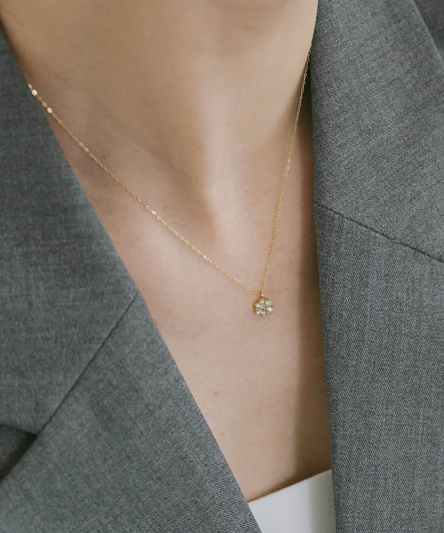 爆買 ダイヤ 18k チェーン ネックレス レディース 金属アレルギー 【asteri-merope アステリ・メロぺ】 ダイヤモンド k18 ネックレス 18金 クリスマス ギの画像