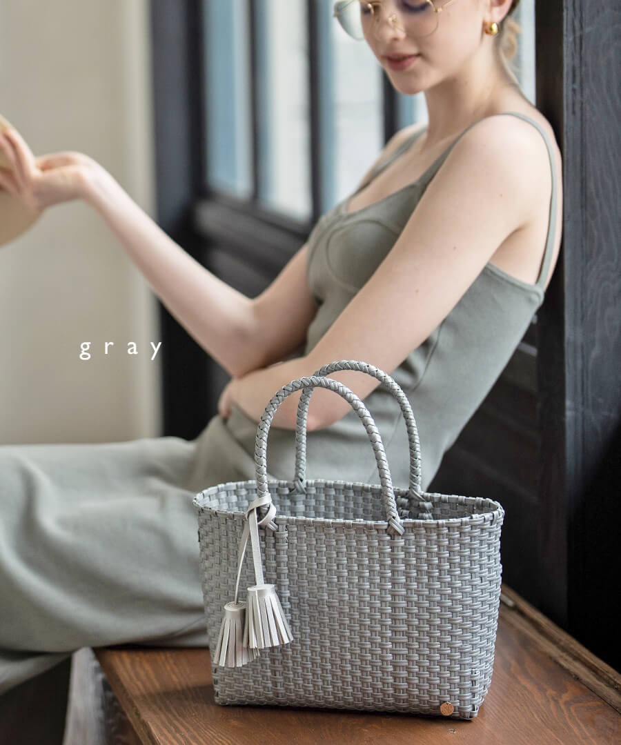 専用です。ヘイニ　メルカドバッグ　シルバー　S HAYNI 夏バッグ メルカドバッグ かごバッグ トートバッグ