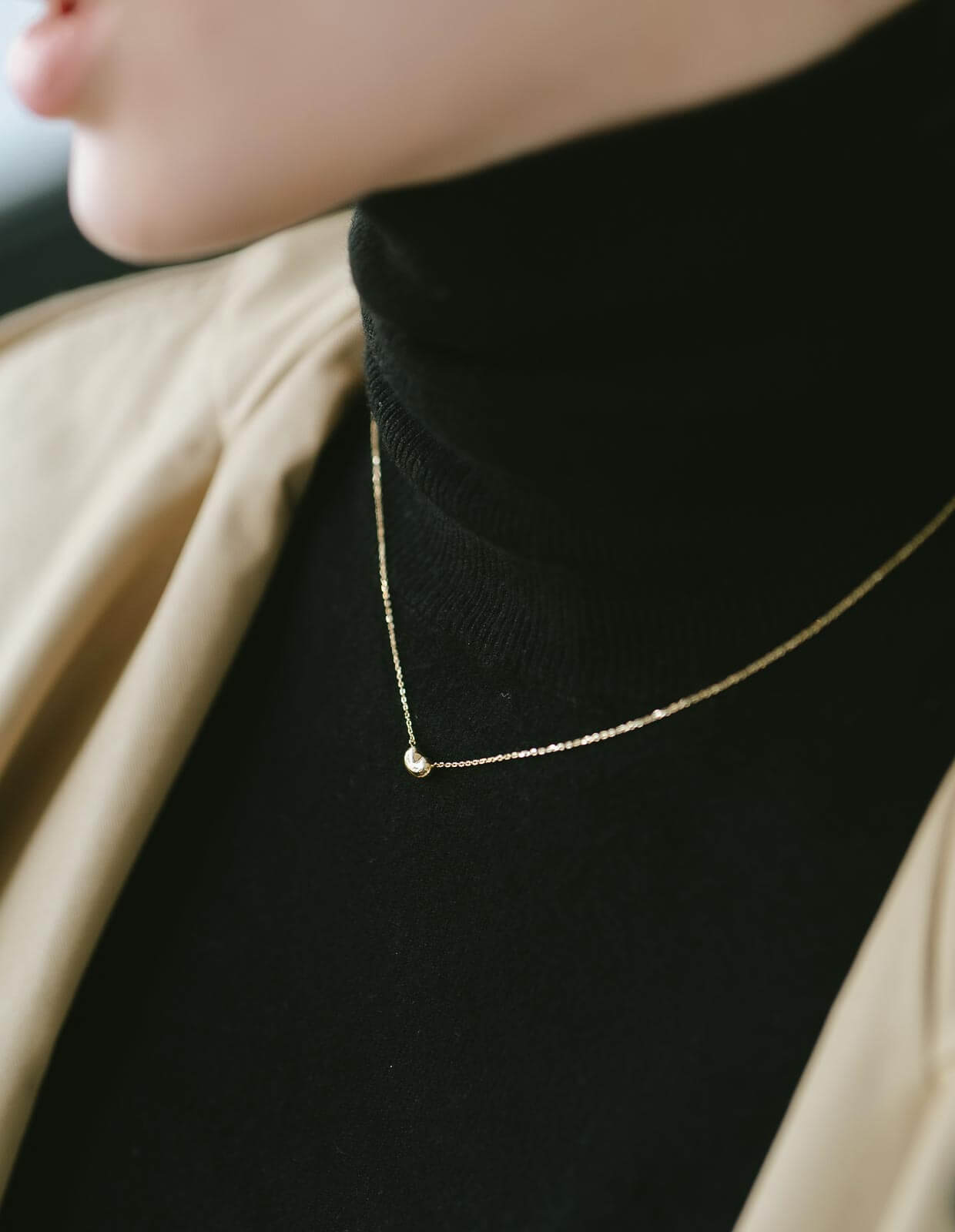 爆買 ドラマ 衣装協力 18金 ネックレス 18k シンプル ネックレス チェーン イエローゴールド 【MOLLICA モリカ】 金属アレルギー 対応 ジュエリー ネックの画像