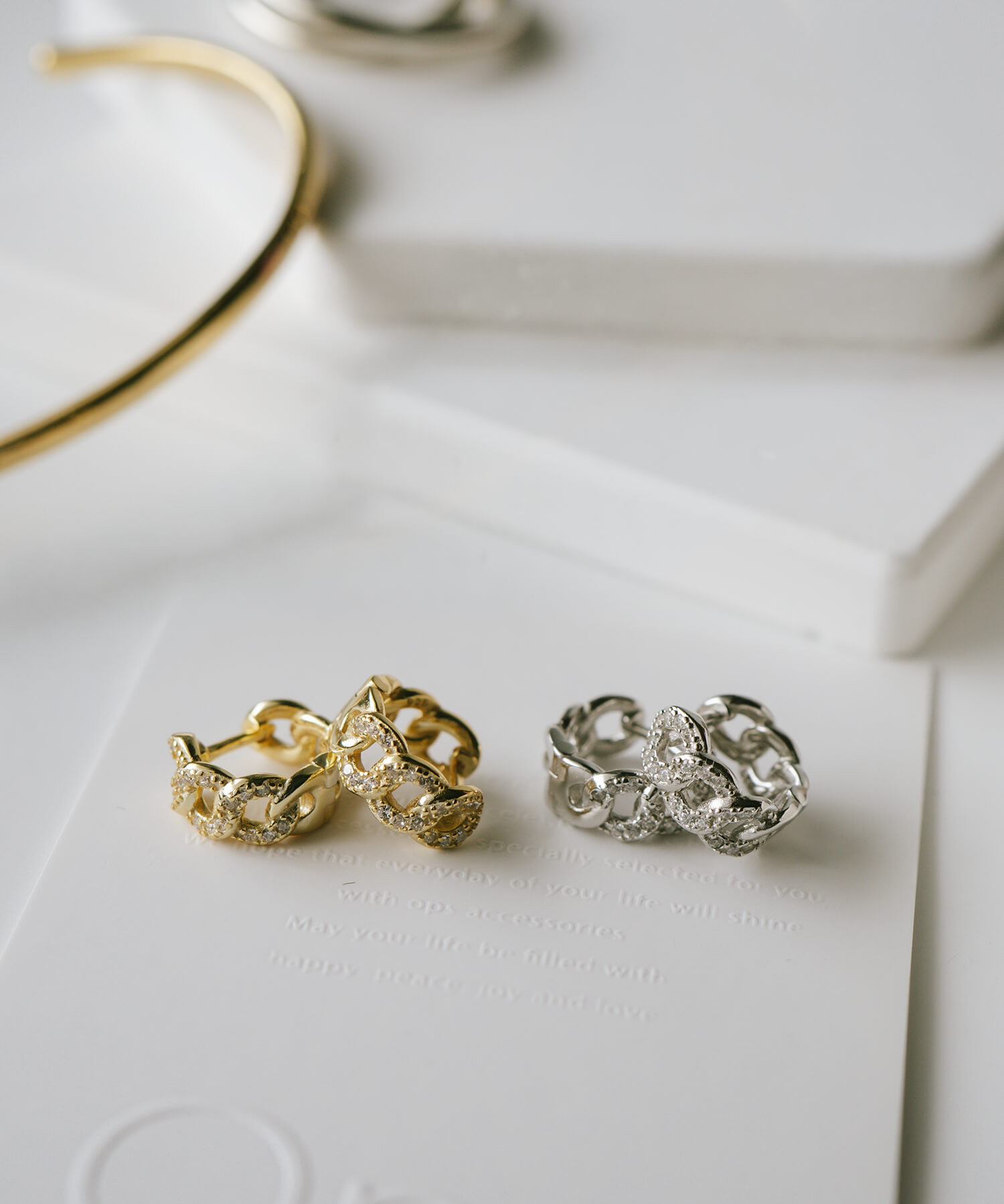 Ops ピアス Ops.（オプス） ピアス フープ ジルコニア 中折れ式 シルバー925 18K