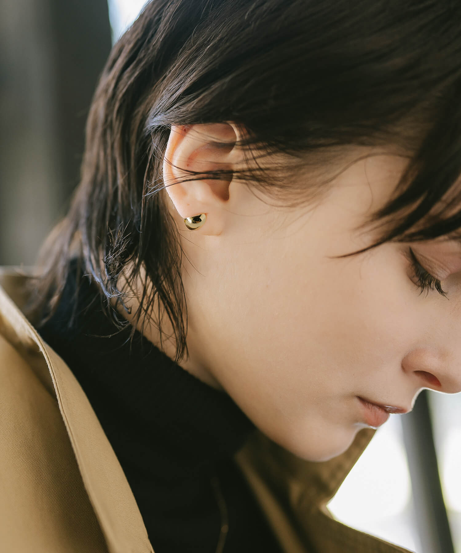 Ops. ピアス 18k 18金 フープ フープピアス シンプル ラウンド