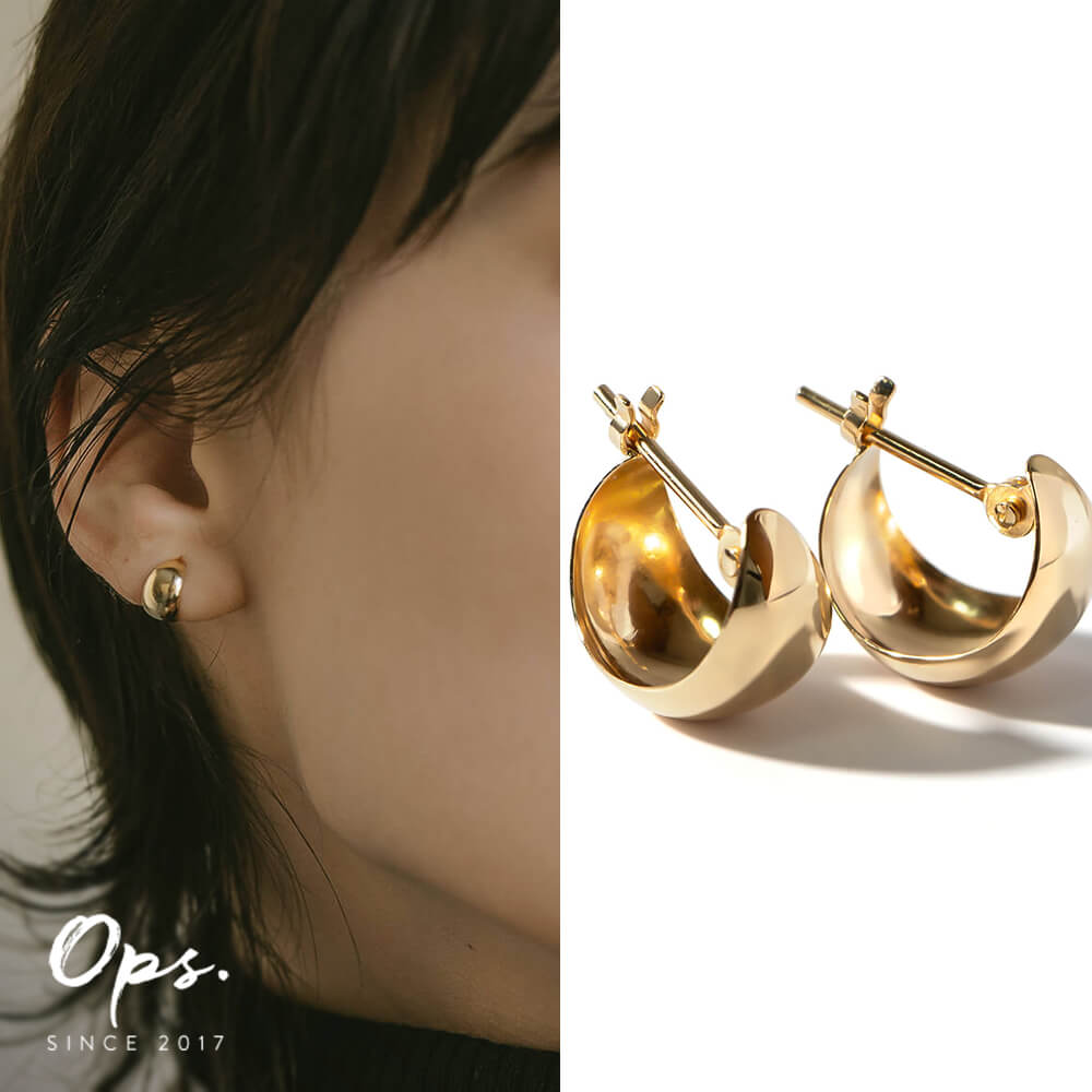 K18 Elegant Hoop Chain Earrings DENEB -デネブ- | Ops.(オプス