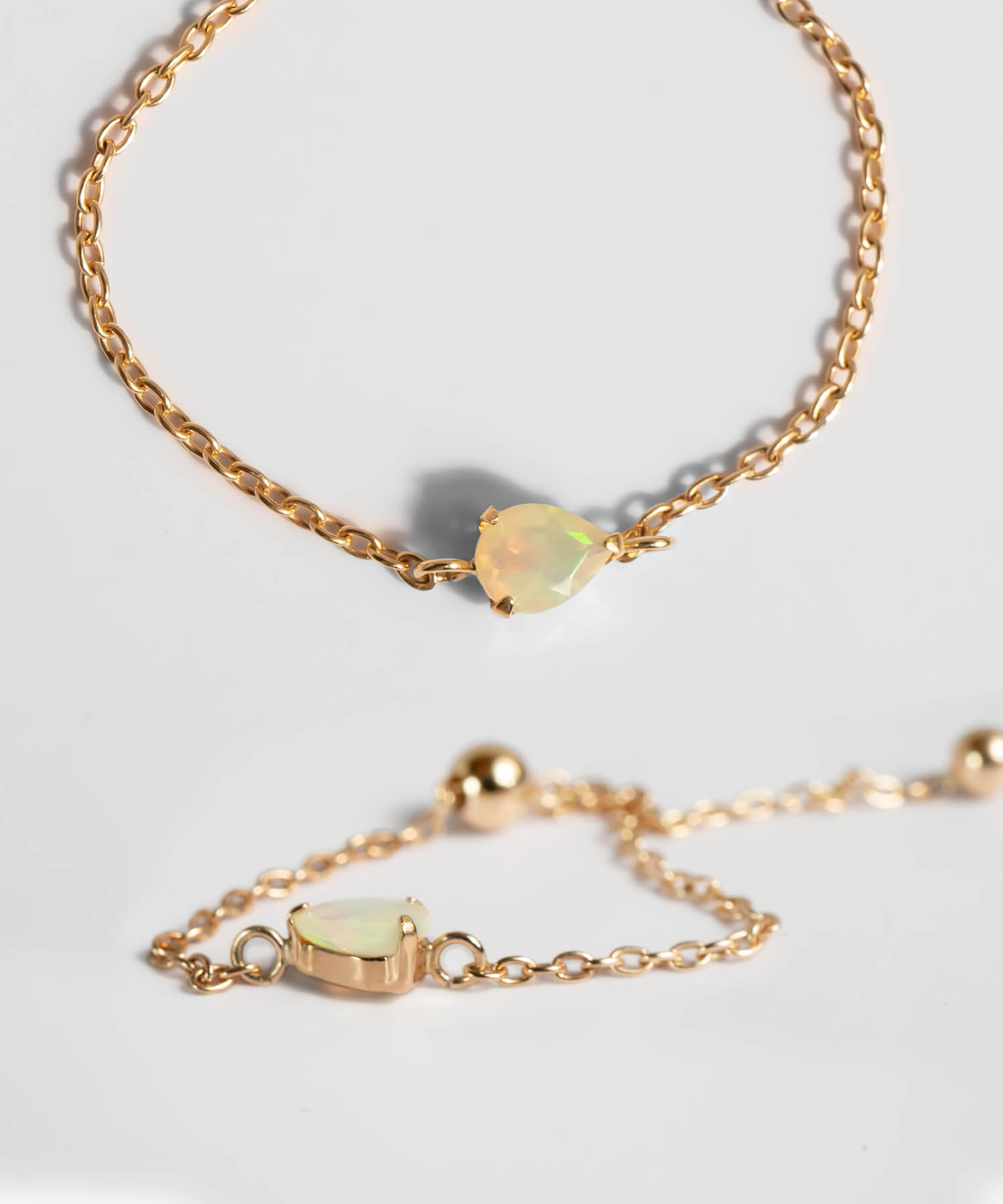 爆買 リング レディース 指輪 18k ゴールド レディース 【megrez-gems メグレズ】 天然石 18金 k18 チェーンリング フリーサイズ  調整可 金属アレルギーの画像